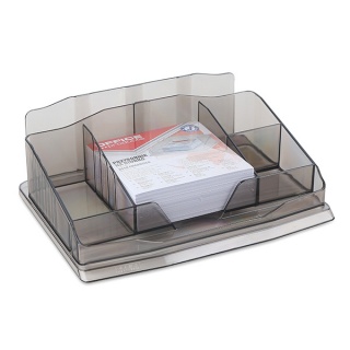 OFFICE PRODUCTS Przybornik na biurko z karteczkami plastikowy kolor dymny
