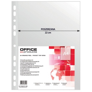 OFFICE PRODUCTS Koszulka na dokumenty A4 poszerzana groszkowa 50 szt.