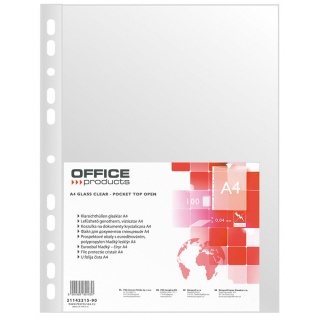 OFFICE PRODUCTS Koszulka na dokumenty A4 krystaliczna, zestaw 100 sztuk