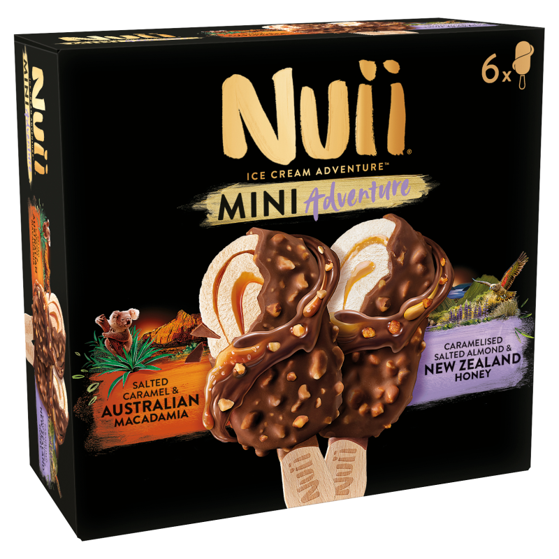 NUII Mini Lody Salted Caramel & Australian Macadamia + Caramelised Salted Almond & New Zeland Honey 6 szt. frisco.pl