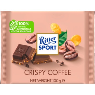RITTER SPORT Czekolada deserowa z płatkami kukurydzianymi o smaku kawowym