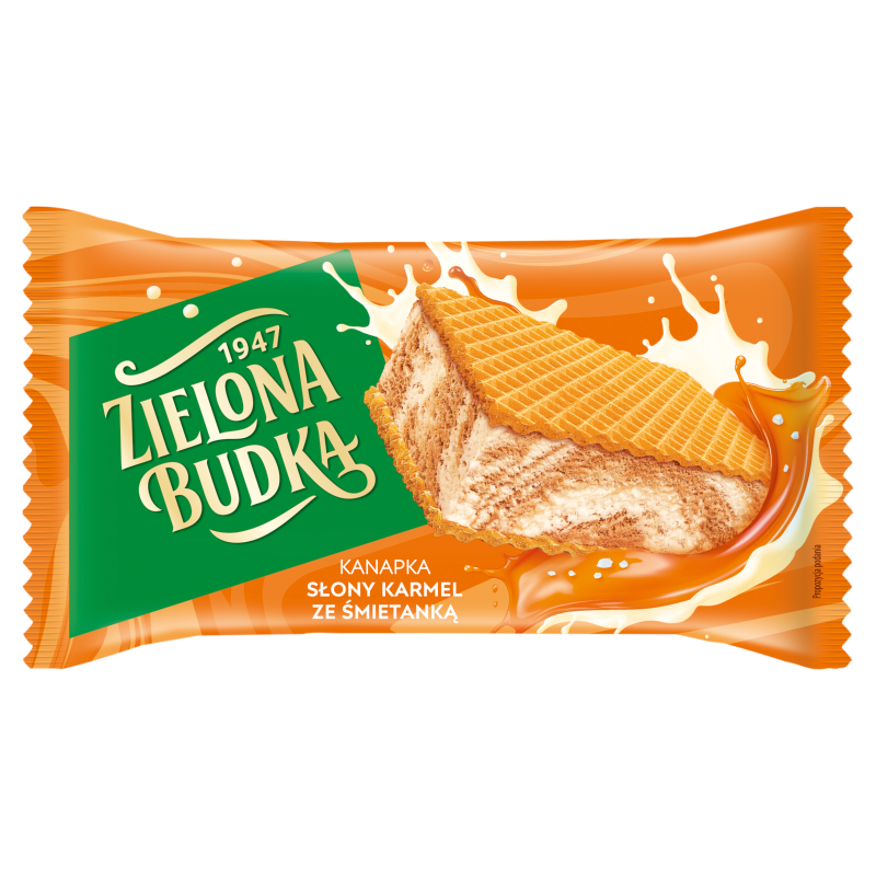 ZIELONA BUDKA Kanapka lodowa o smaku słony karmel-śmietanka