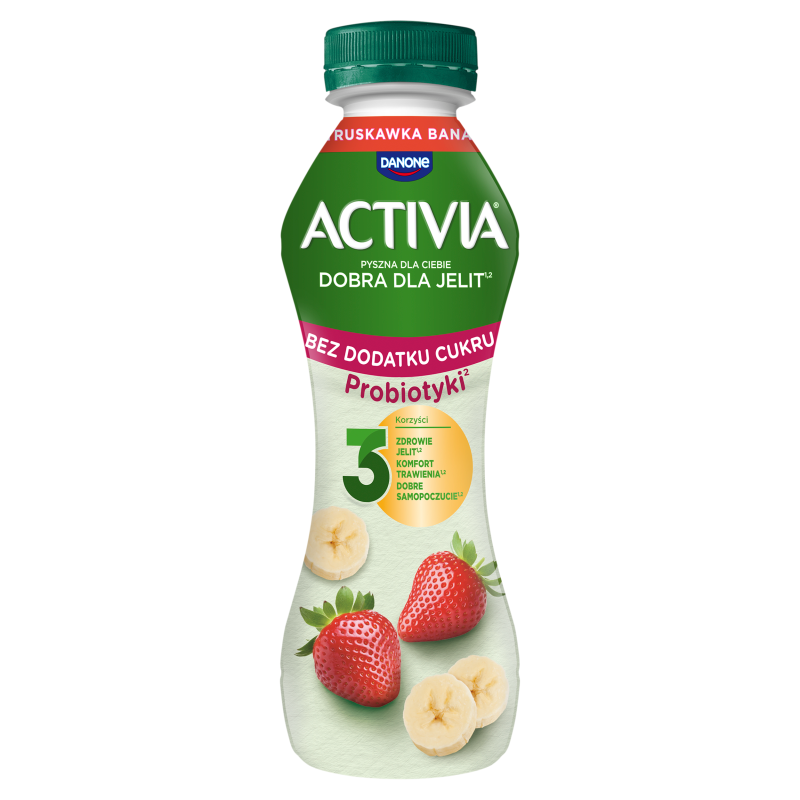 Activia Drink Jogurt bez dodatku cukru o smaku truskawka-banan