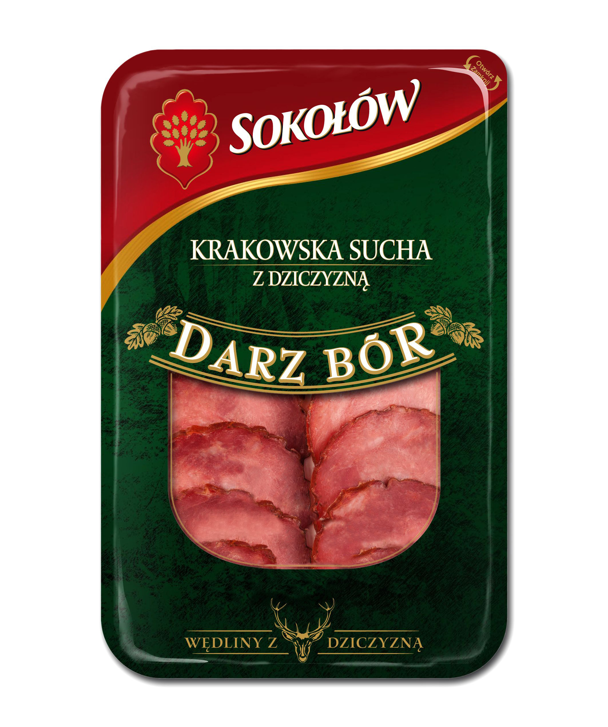SOKOŁÓW Gold Kiełbasa krakowska sucha z dziczyzną - plastry