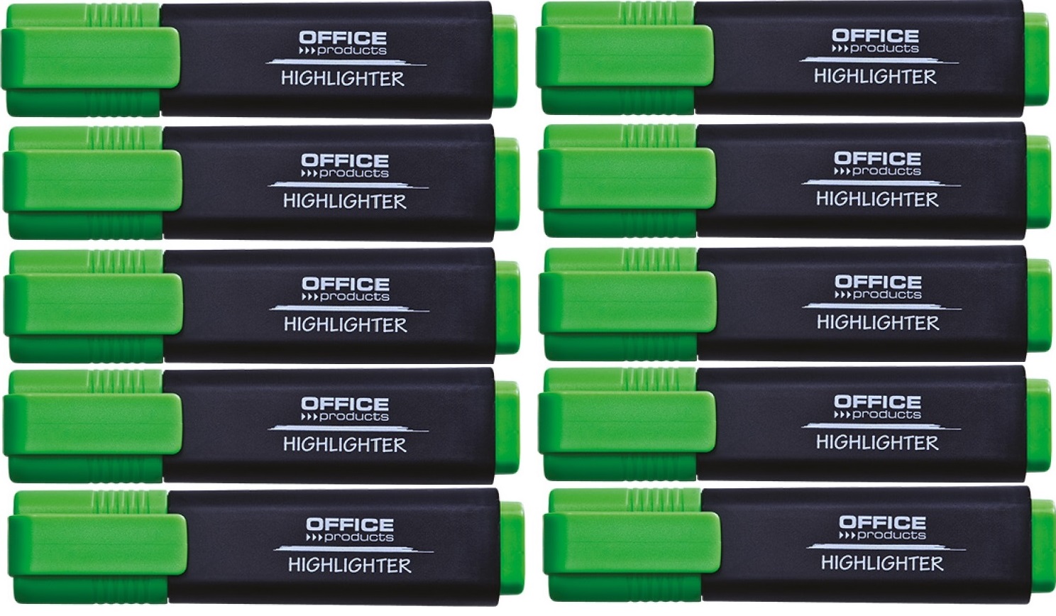 OFFICE PRODUCTS Zakreślacz fluorescencyjny kolor zielony, zestaw 10 sztuk