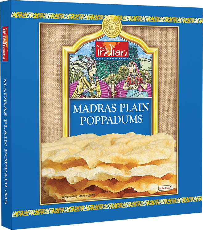 TRULY INDIAN Madras Poppadums - indyjskie placki (łagodne)