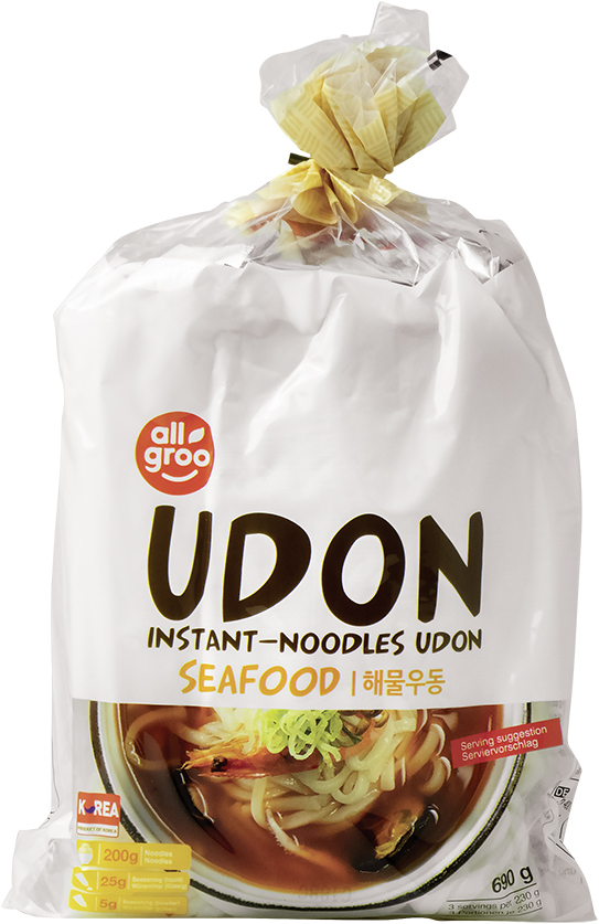 ALLGROO Makaron Udon z owocami morza (3 porcje)