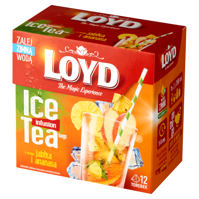 LOYD TEA ICE Herbatka ziołowo-owocowa o smaku jabłka i ananasa 12 torebek ex. frisco.pl