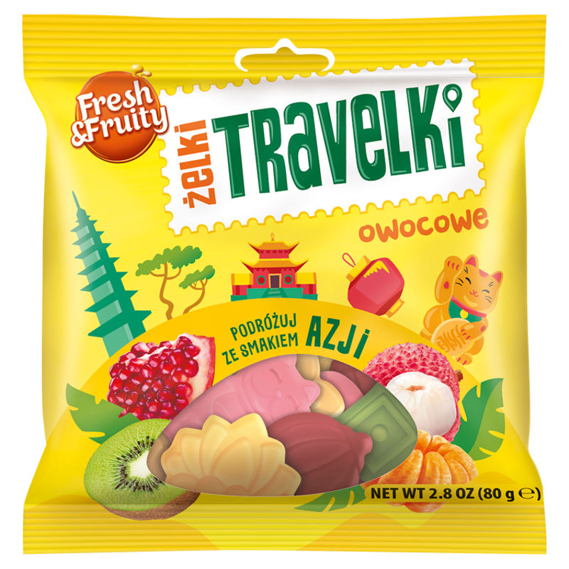 WAWEL Fresh&Fruity Żelki Travelki smaki Azjii frisco.pl