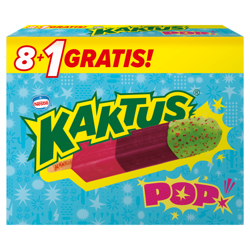 KAKTUS POP Lody o smaku maliny i jagody 9szt.