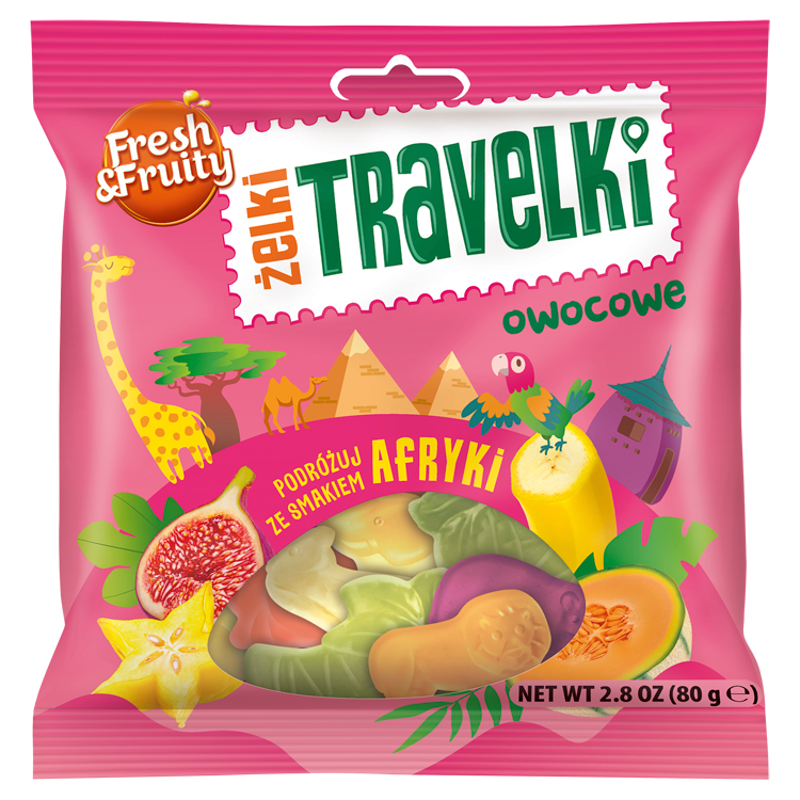 WAWEL Fresh&Fruity Żelki Travelki smaki Afryki frisco.pl