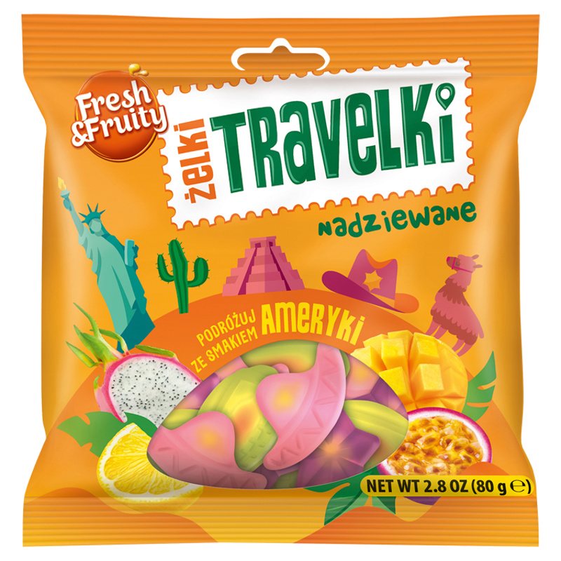 WAWEL Fresh&Fruity Żelki Travelki smaki Ameryki frisco.pl
