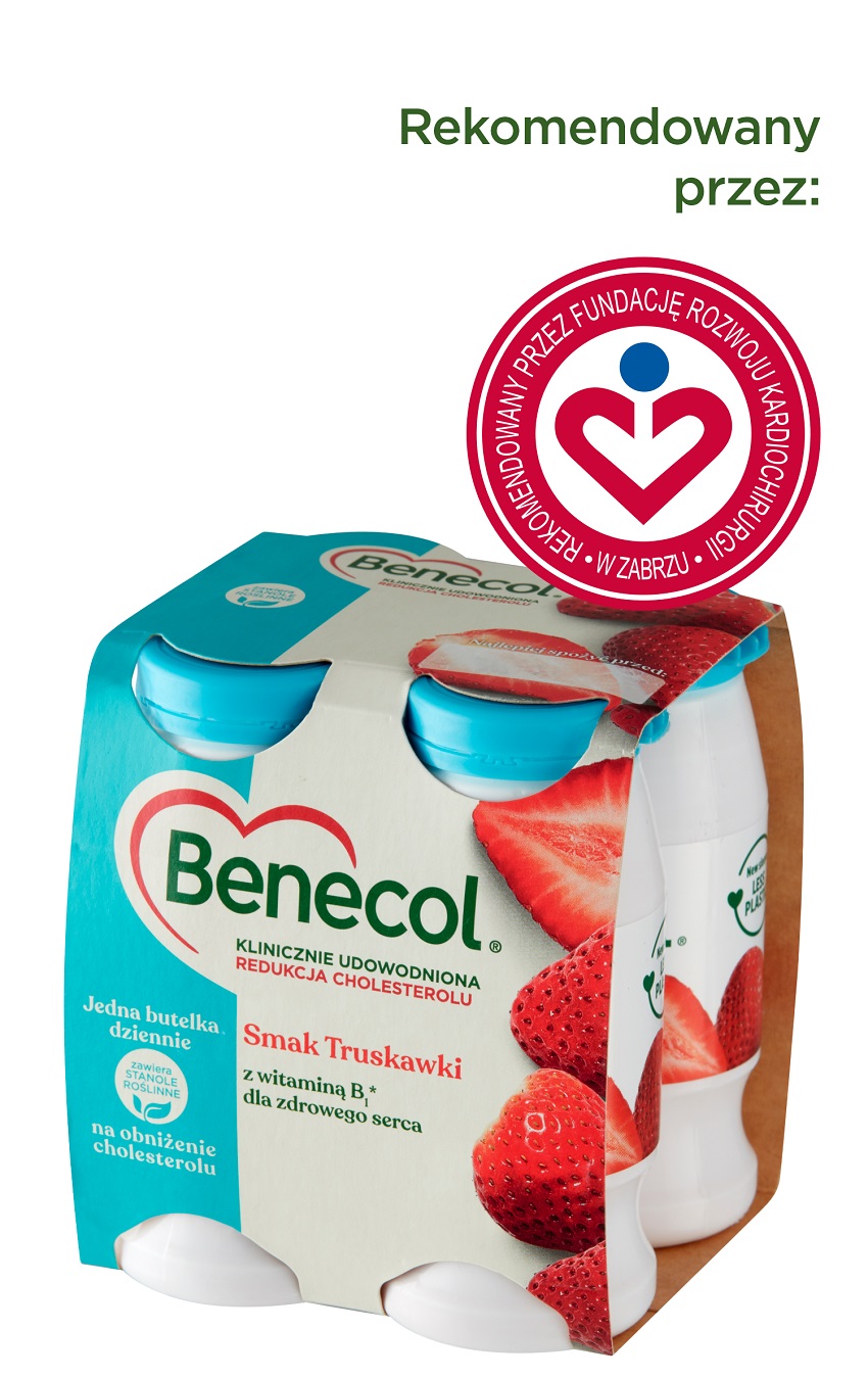 BENECOL Napój jogurtowy o smaku truskawkowym