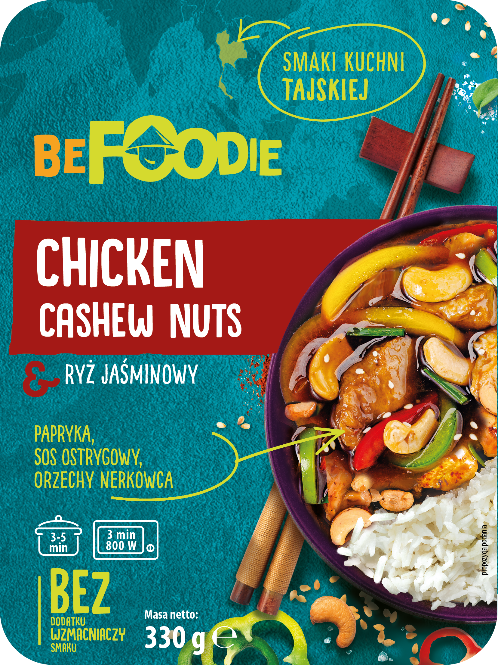 BE FOODIE Chicken Cashew Nuts z ryżem jaśminowym kurczakiem i sosem