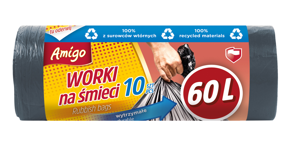 AMIGO Worki na śmieci ldpe 60l 10 szt.