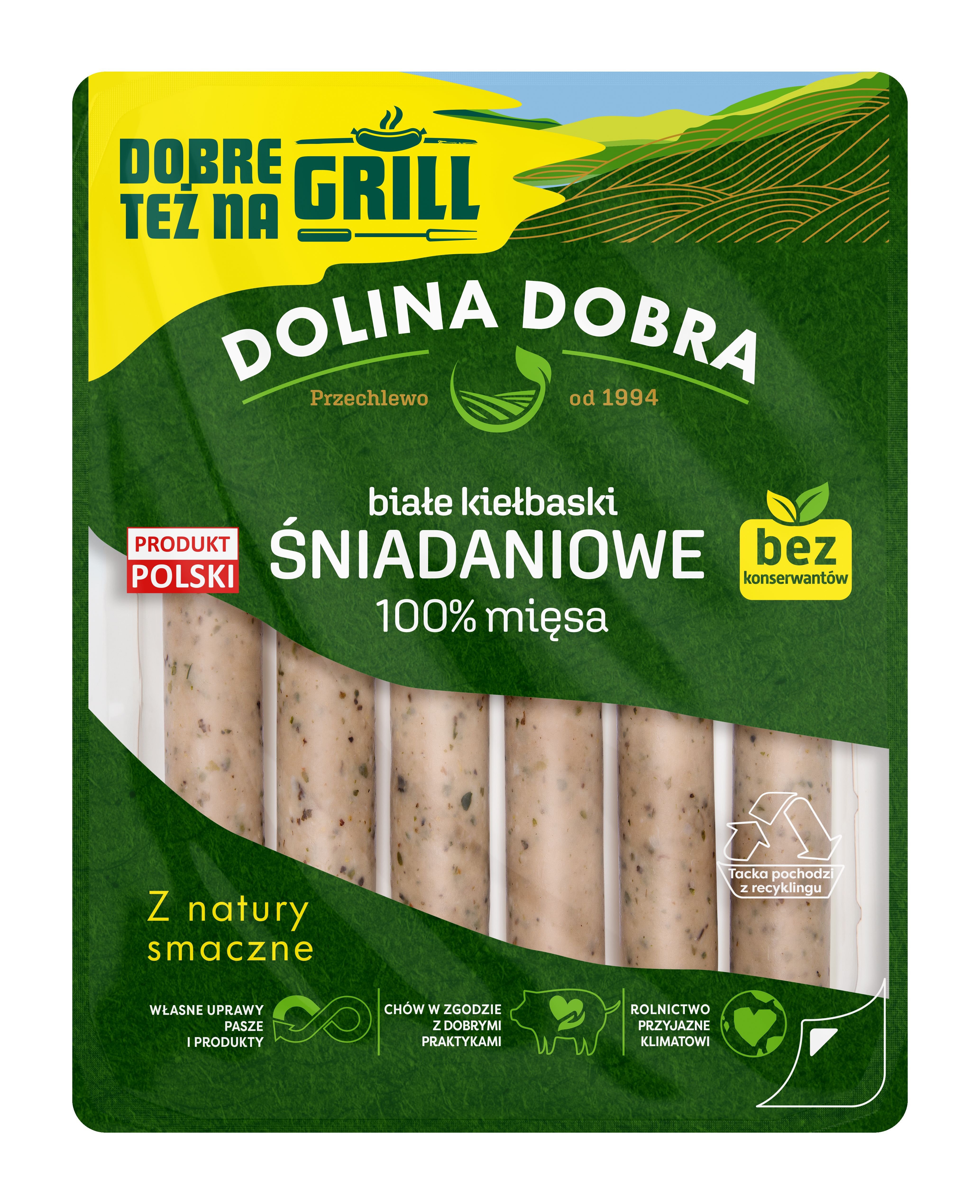DOLINA DOBRA Białe kiełbaski śniadaniowe 100% mięsa