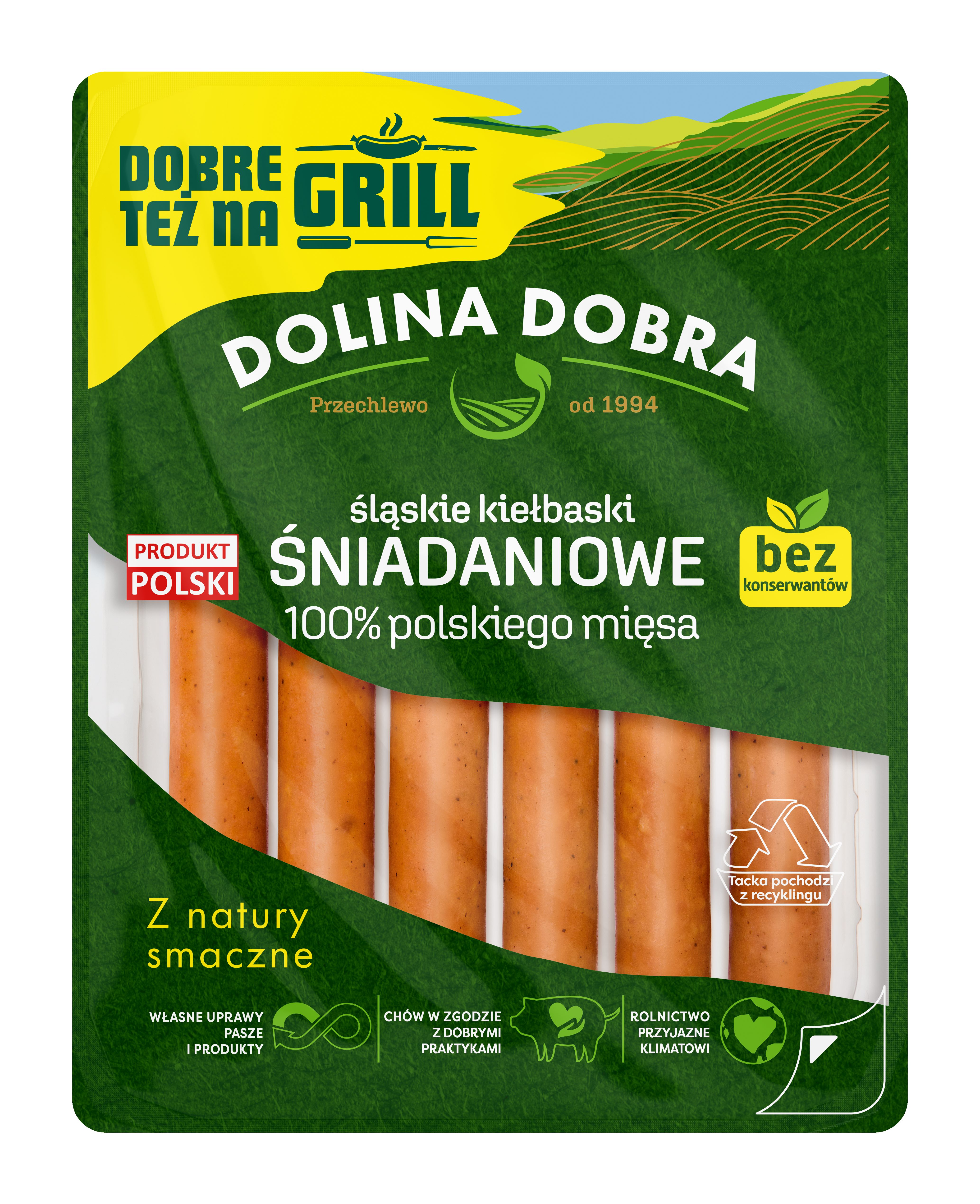 DOLINA DOBRA Śląskie kiełbaski śniadaniowe 100% mięsa frisco.pl