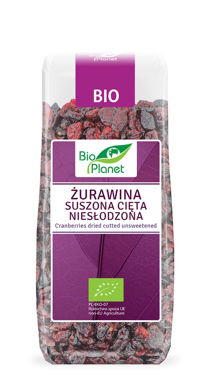 BIO PLANET Żurawina suszona cięta (niesłodzona) BIO