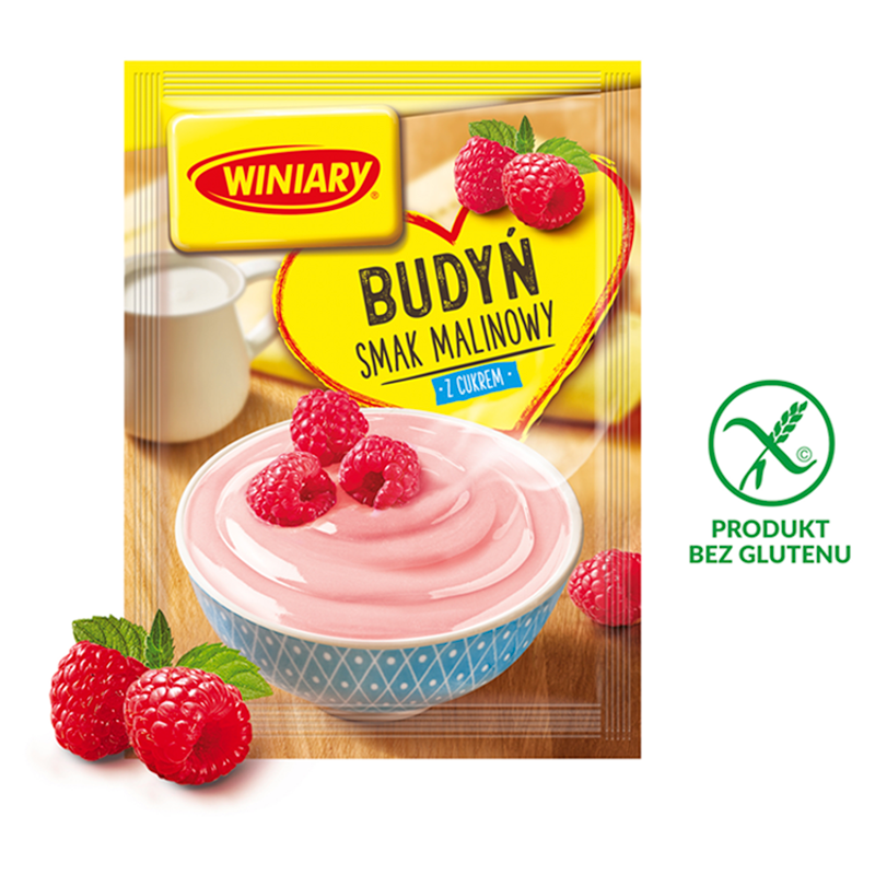 WINIARY Budyń o smaku malinowym (z cukrem) bezglutenowy frisco.pl