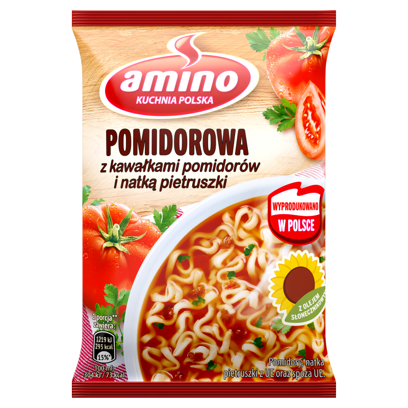 AMINO Zupa pomidorowa z kawałkami pomidorów i natką pietruszki frisco.pl