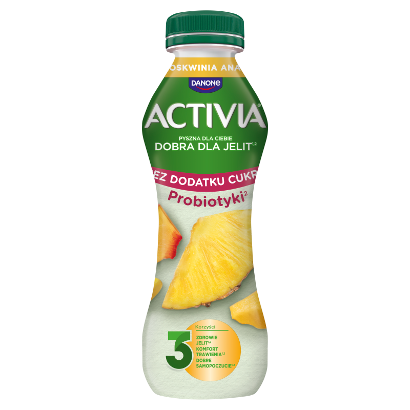Activia Drink Jogurt bez dodatku cukru ananas brzoskwinia banan
