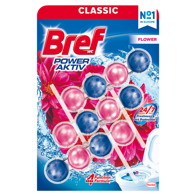 BREF Power Aktiv Zawieszka do WC - Kwiat 3x50g