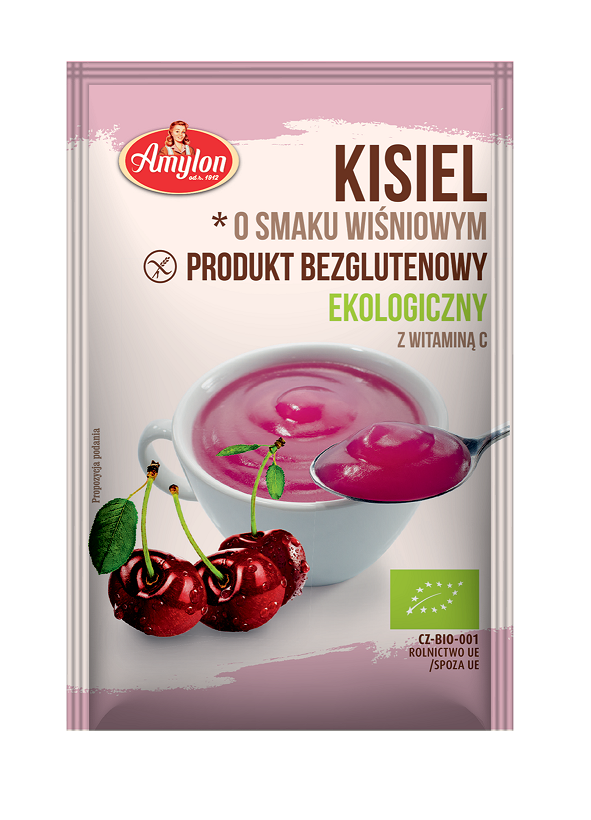 AMYLON Kisiel o smaku wiśniowym z wit. C bezglutenowy BIO