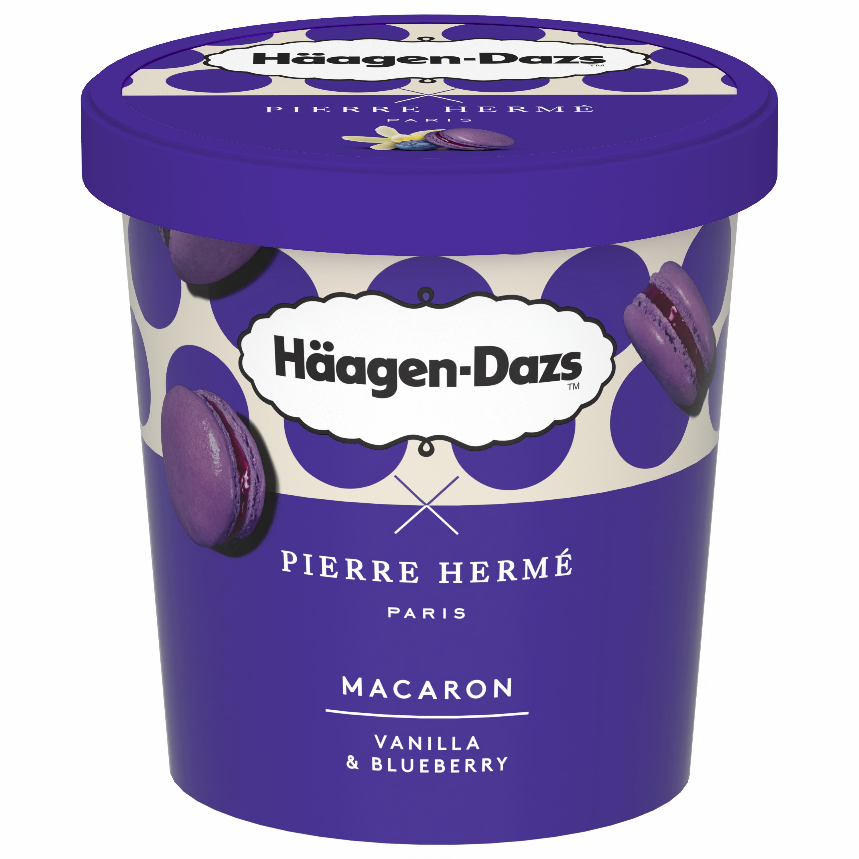 HAAGEN-DAZS Lody jagodowo waniliowe z kawałkami makaroników