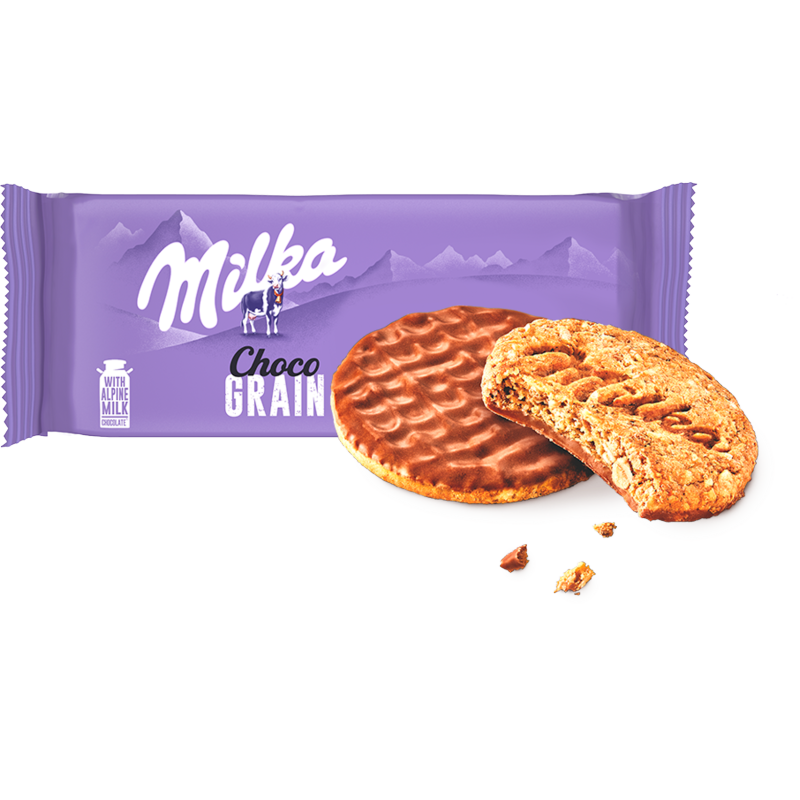 MILKA Choco Grains Ciastka z płatkami owsianymi i czekoladą z alpejskiego mleka frisco.pl