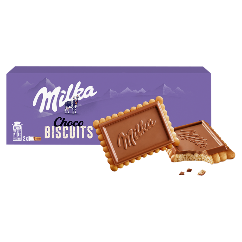 MILKA Choco Biscuit Herbatniki w mlecznej czekoladzie frisco.pl