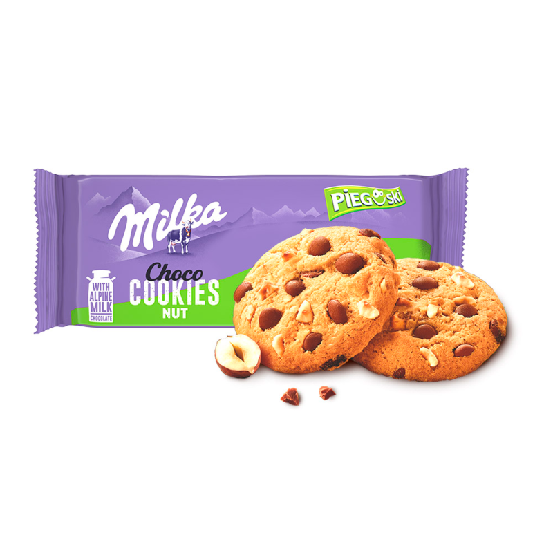 MILKA Pieguski Ciastka z czekoladą i orzechami frisco.pl