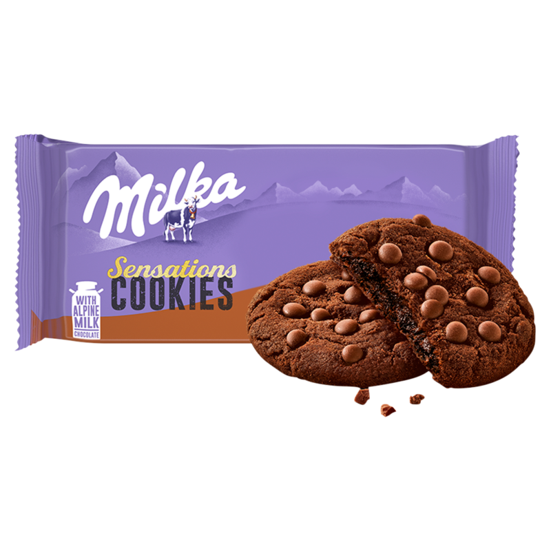 MILKA Sensations Ciastka kakaowe z kawałkami czekolady mlecznej frisco.pl