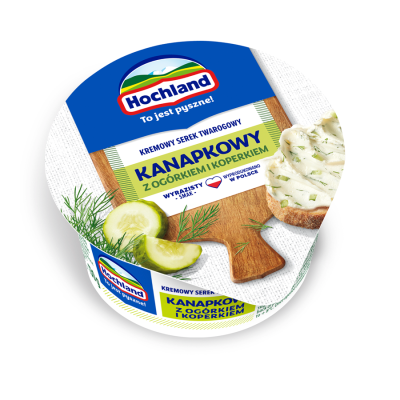 HOCHLAND Kanapkowy kremowy serek twarogowy z ogórkiem i koperkiem frisco.pl