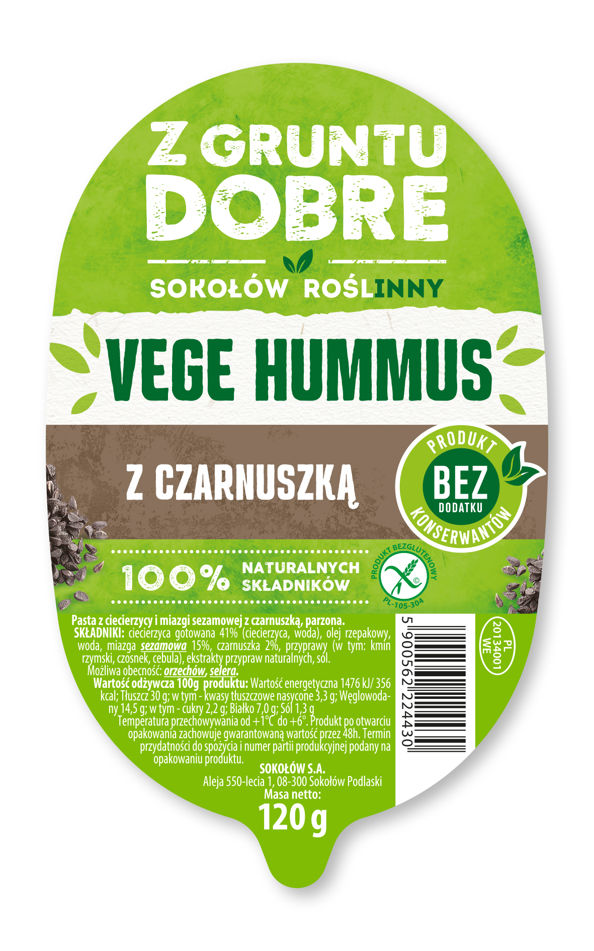 Z GRUNTU DOBRE Hummus Premium z czarnuszką