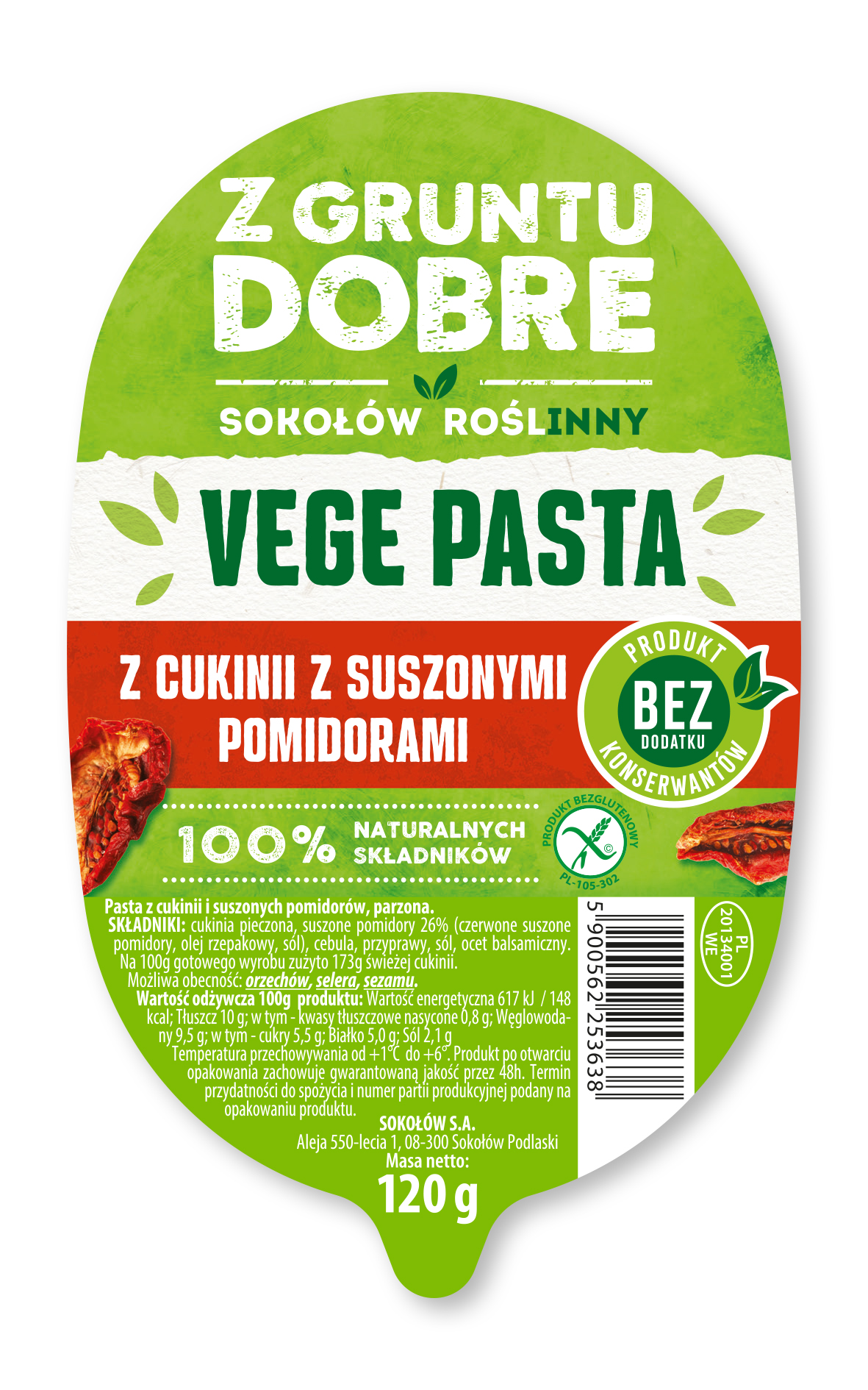 Z GRUNTU DOBRE Pasta z cukinii z suszonymi pomidorami
