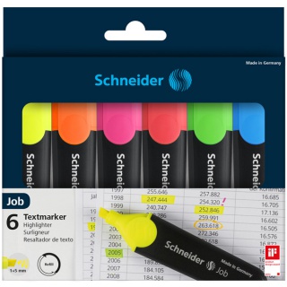 SCHNEIDER Zestaw zakreślaczy 6 szt. mix kolorów