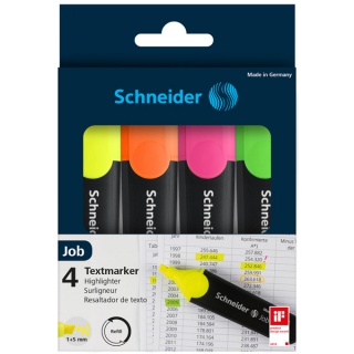SCHNEIDER Zestaw zakreślaczy 4 szt. mix kolorów