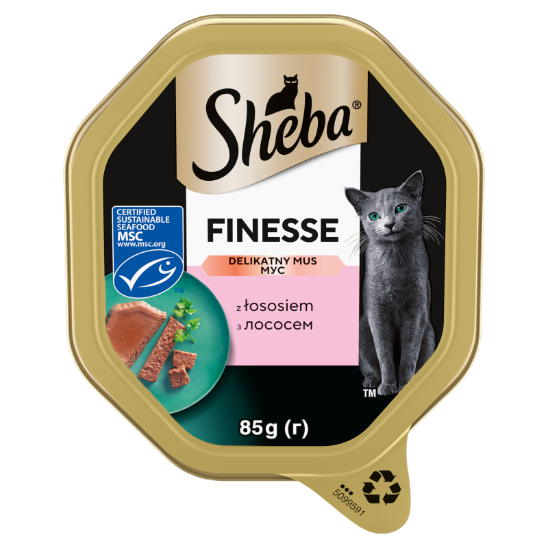 SHEBA Finesse Mousse Mokra karma dla dorosłych kotów delikatny pasztet z łososiem