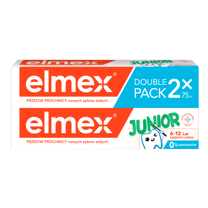 ELMEX Junior Pasta do zębów z fluorem 6-12 lat (2 x 75 ml)