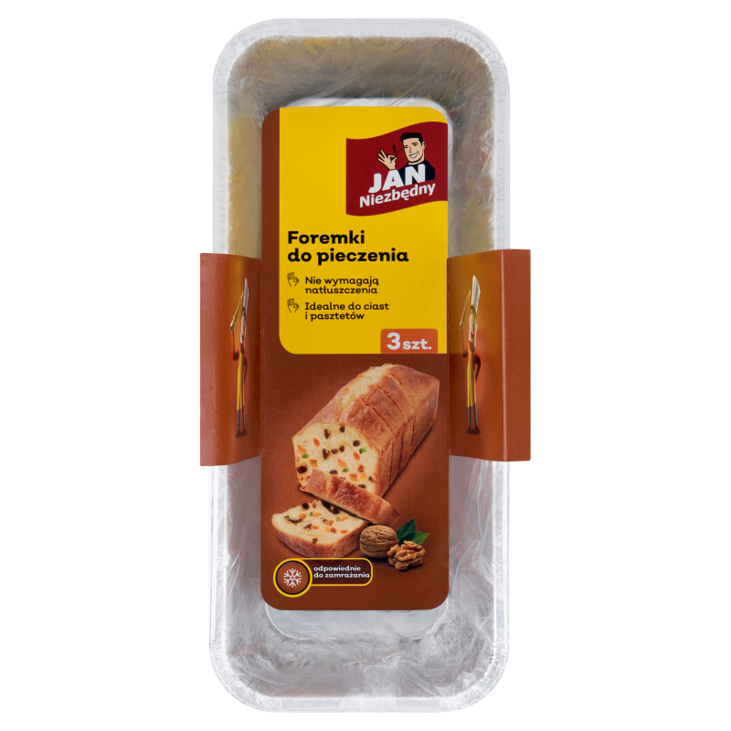 JAN NIEZBĘDNY Foremka aluminiowa do pieczenia - keks, pasztet 3 szt.
