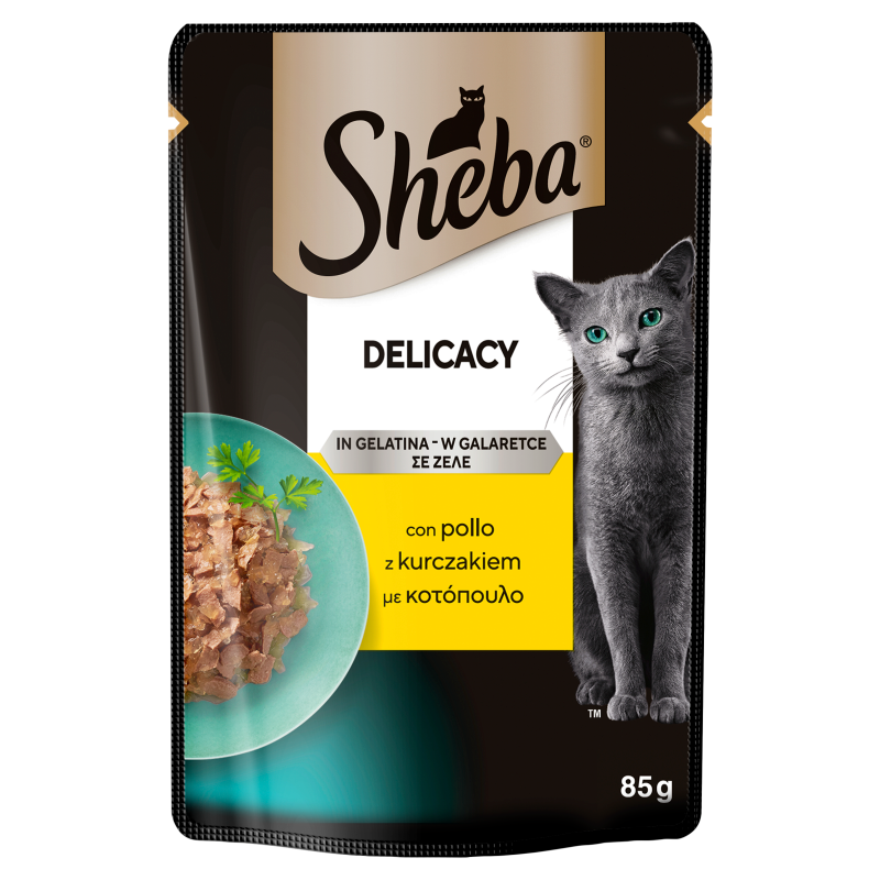 SHEBA Delicacy in Jelly Mokra karma dla dorosłych kotów w galaretce z kurczakiem saszetka