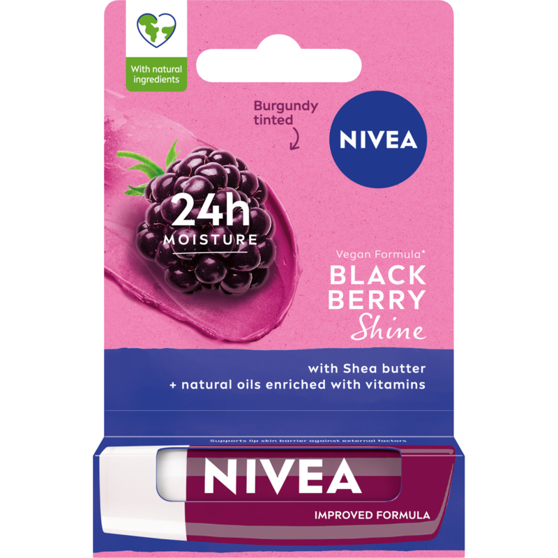 NIVEA Pielęgnująca Pomadka do ust Blackberry Shine