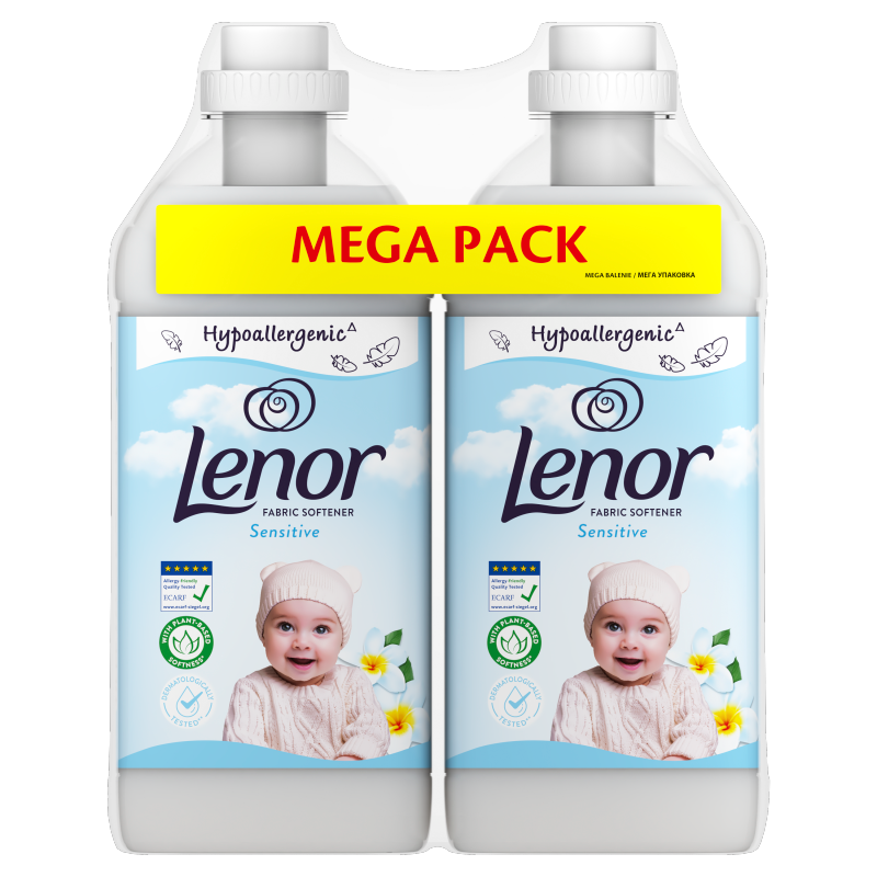 LENOR Sensitive Płyn do płukania tkanin 2 x 1230ml 98 prań