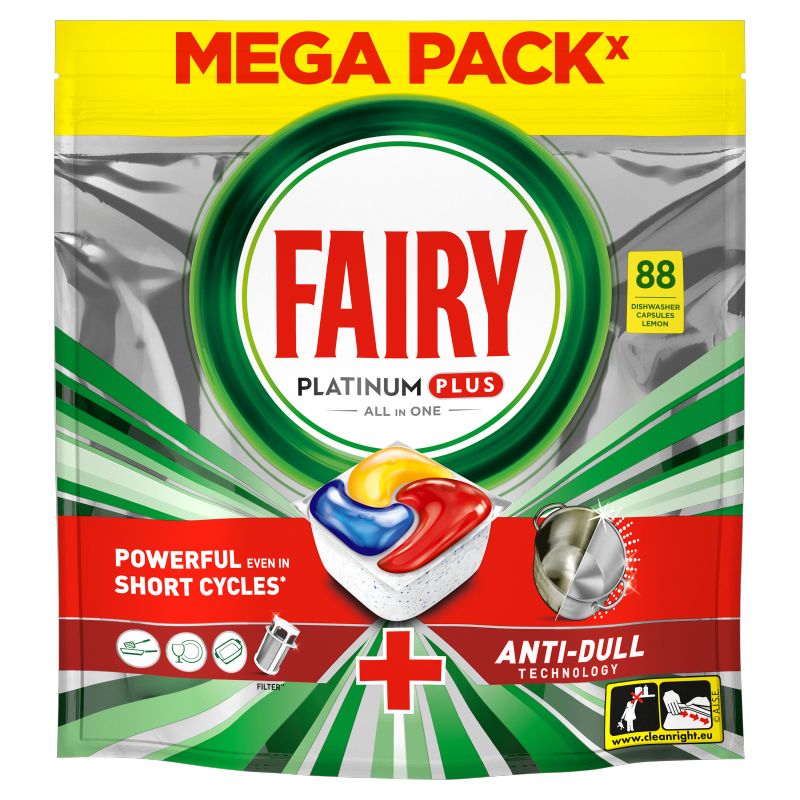 FAIRY PLATINUM Plus Tabletki do zmywarki Cytrynowe 88 szt.