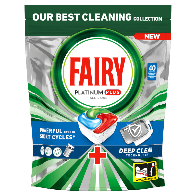 FAIRY PLATINUM Plus Tabletki do zmywarki All In One Świeża ziołowa bryza 40 szt.