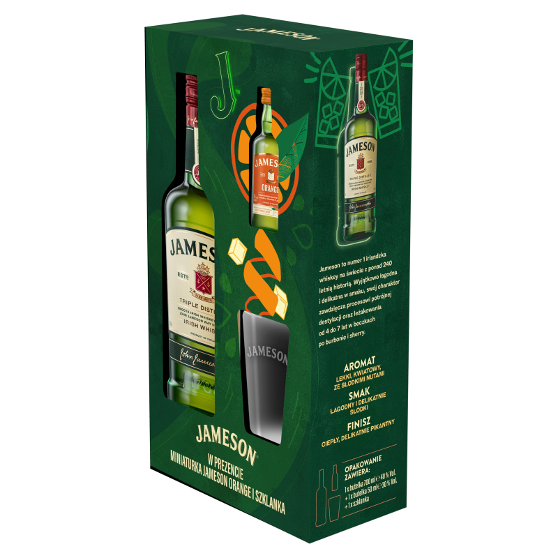 JAMESON 07L + SZKLANKA + JAMESON ORANGE 005L