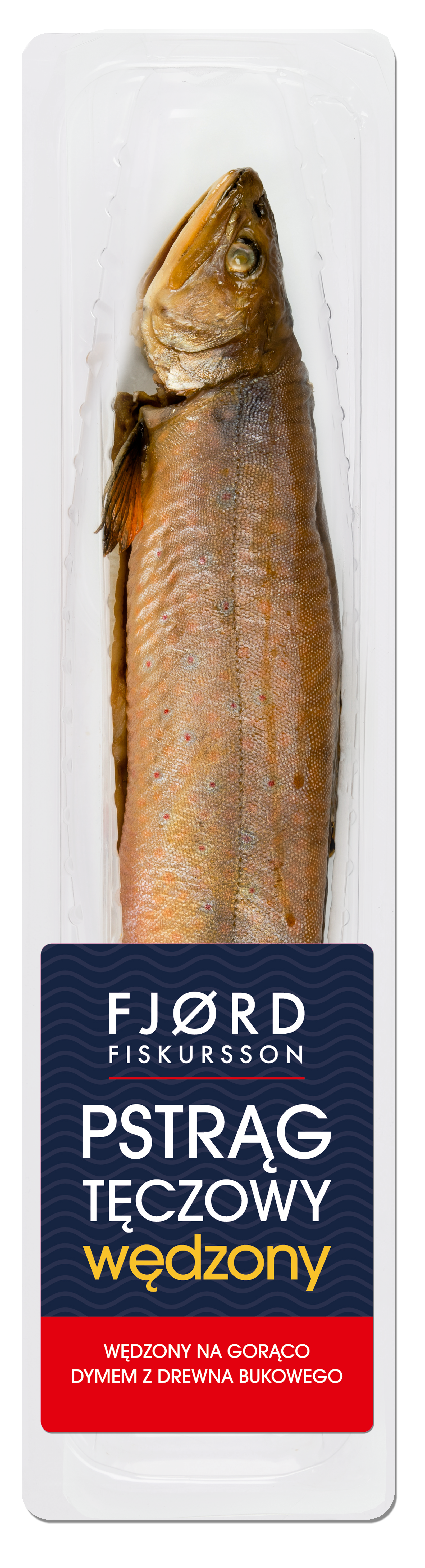 FJORD FISKURSSON Pstrąg tęczowy wędzony na gorąco z głową (240g-360g)