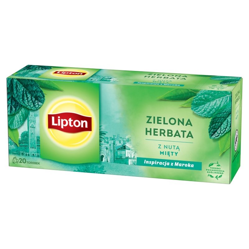 LIPTON Herbata zielona z nutą mięty 20 torebek