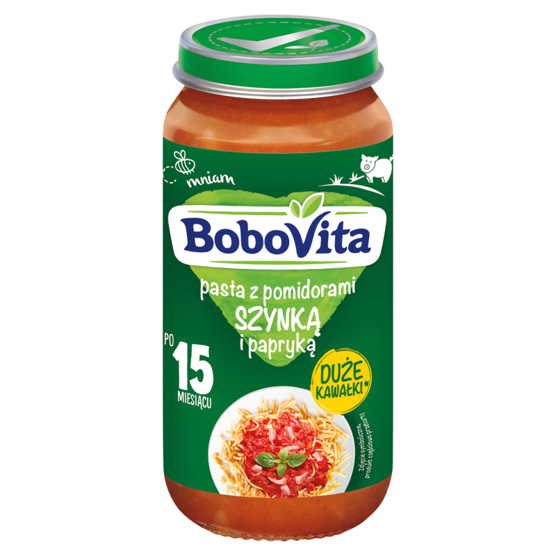 BOBOVITA Pasta z pomidorami szynką i papryką po 15 miesiącu frisco.pl