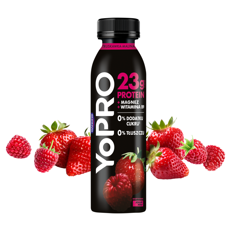 DANONE YoPro Jogurt pitny o smaku truskawka - malina